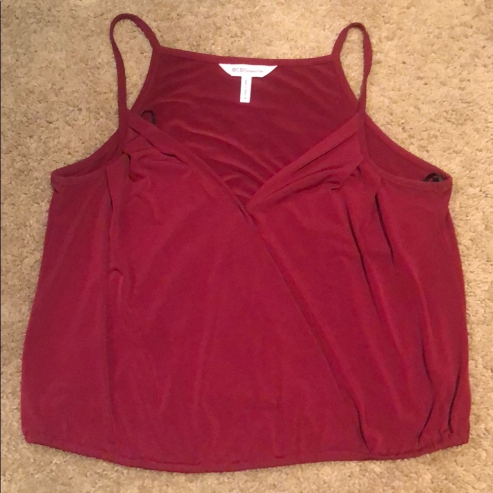 BCBGeneration merlot top with clasp closure